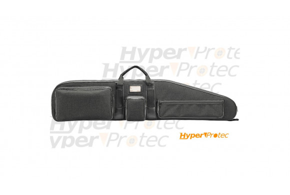 Housse carabine chasse cordura 3 poches noire